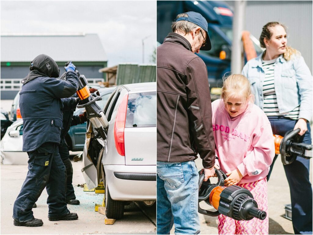 Demonstratie tijdens de familiedag bij Bon Holding BV