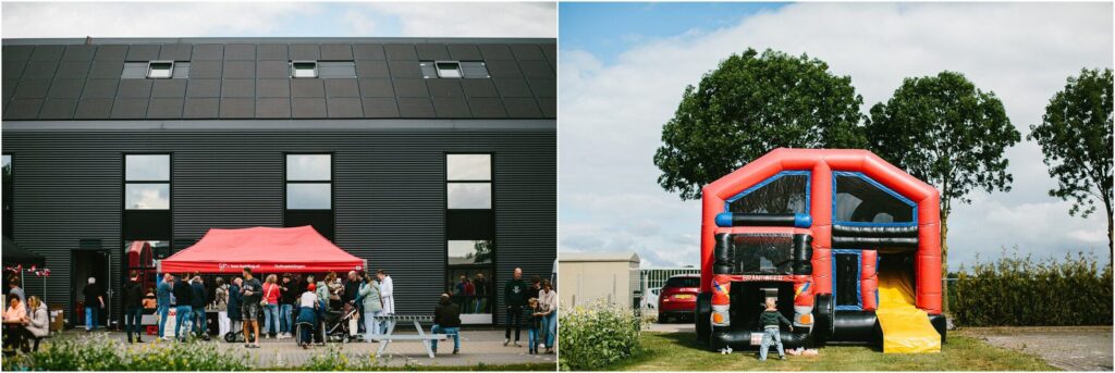 Springkussen en catering tijdens de familiedag van Bon Holding